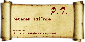 Petanek Tünde névjegykártya