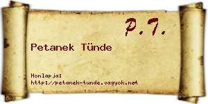 Petanek Tünde névjegykártya